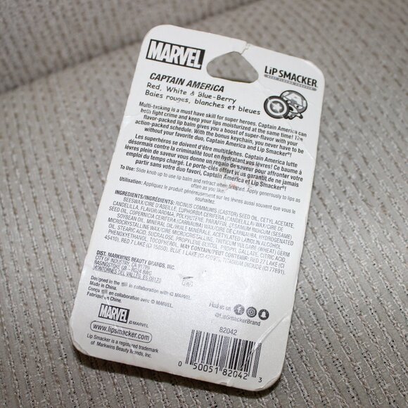 FREE*❤️Lip Smacker Marvel Captain America Lip Balm Moisturizing Gloss Keychain - Picture 5 of 7